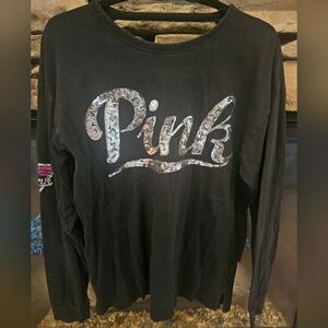 Pink by VS long sleeve open back tee. Size medium.